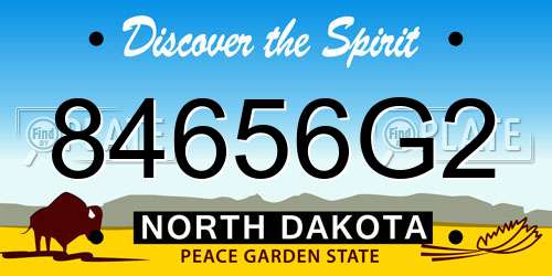 84656G2 North Dakota License Plate