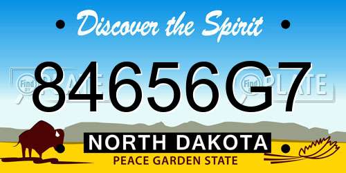 84656G7 North Dakota License Plate