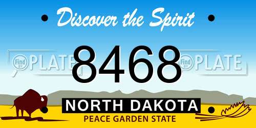 8468 North Dakota License Plate