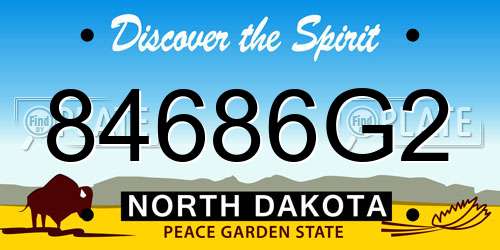 84686G2 North Dakota License Plate