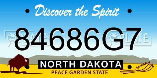 84686G7 North Dakota License Plate