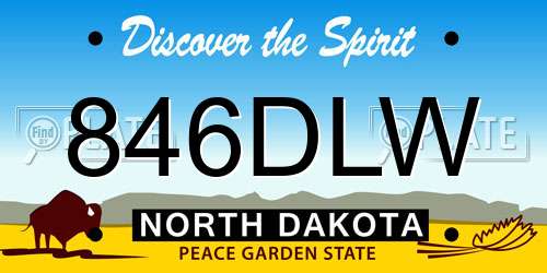 846DLW North Dakota License Plate