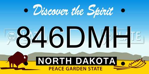 846DMH North Dakota License Plate