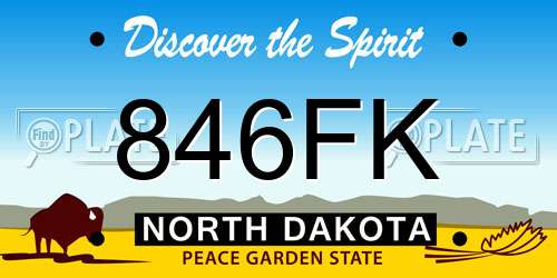 846FK North Dakota License Plate