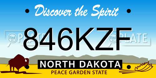 846KZF North Dakota License Plate