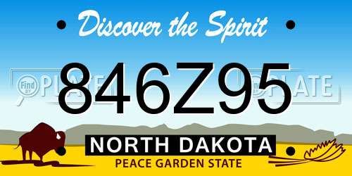 846Z95 North Dakota License Plate