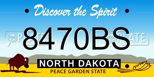 8470BS North Dakota License Plate