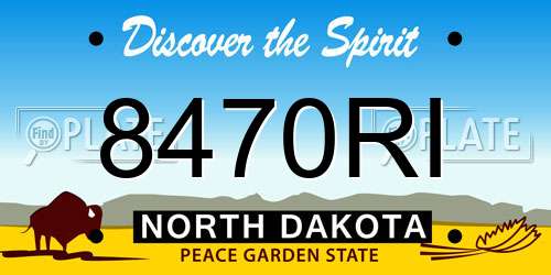 8470RI North Dakota License Plate
