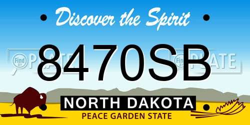 8470SB North Dakota License Plate