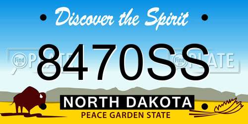 8470SS North Dakota License Plate