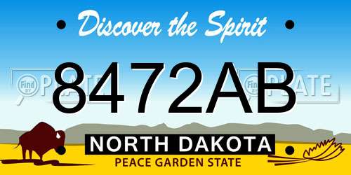 8472AB North Dakota License Plate