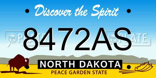 8472AS North Dakota License Plate