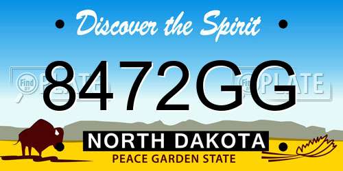 8472GG North Dakota License Plate