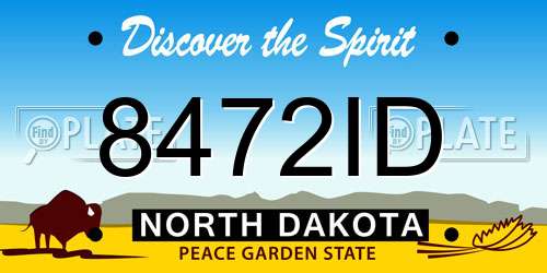 8472ID North Dakota License Plate