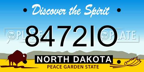 8472IO North Dakota License Plate
