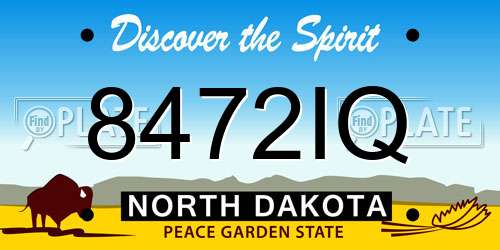 8472IQ North Dakota License Plate