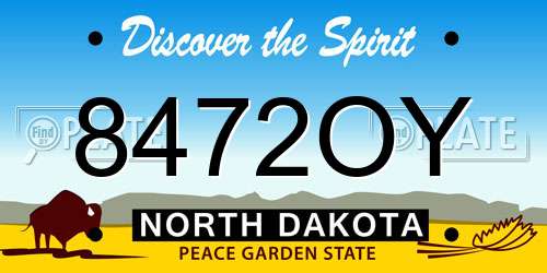 8472OY North Dakota License Plate