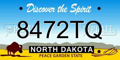 8472TQ North Dakota License Plate