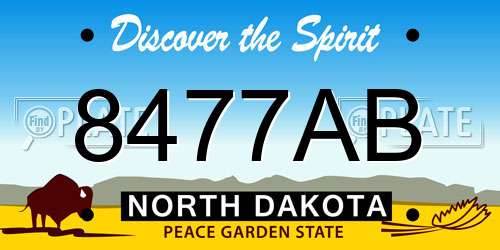 8477AB North Dakota License Plate
