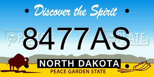 8477AS North Dakota License Plate