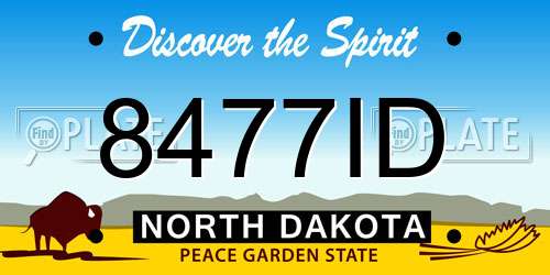 8477ID North Dakota License Plate
