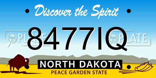 8477IQ North Dakota License Plate