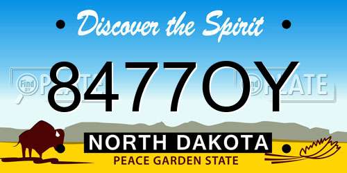 8477OY North Dakota License Plate