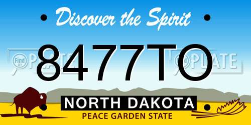 8477TO North Dakota License Plate
