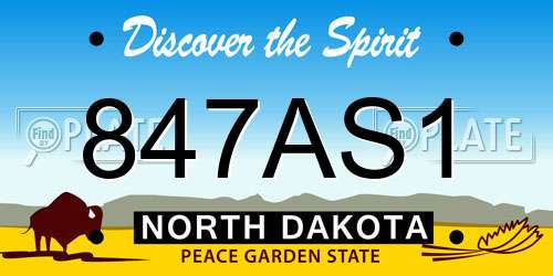 847AS1 North Dakota License Plate
