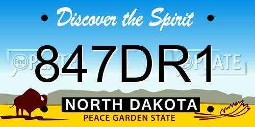 847DR1 North Dakota License Plate