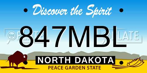 847MBL North Dakota License Plate