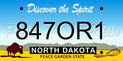 847OR1 North Dakota License Plate