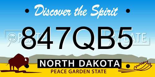847QB5 North Dakota License Plate