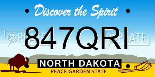 847QRI North Dakota License Plate