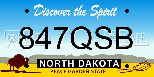 847QSB North Dakota License Plate