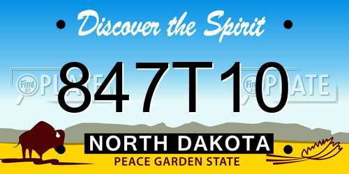 847T10 North Dakota License Plate