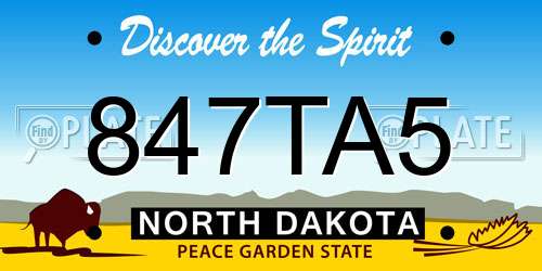 847TA5 North Dakota License Plate