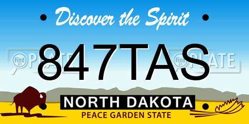 847TAS North Dakota License Plate