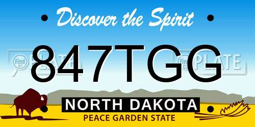 847TGG North Dakota License Plate
