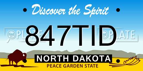 847TID North Dakota License Plate