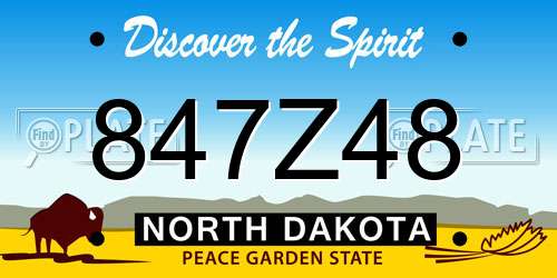 847Z48 North Dakota License Plate