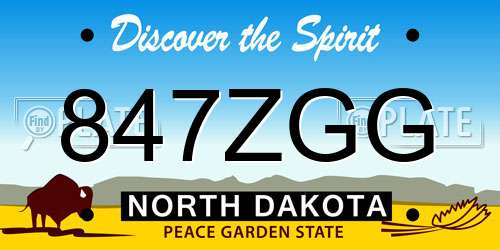 847ZGG North Dakota License Plate