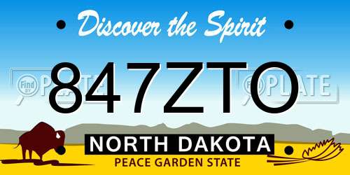 847ZTO North Dakota License Plate