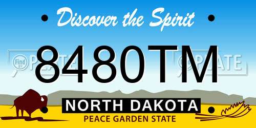 8480TM North Dakota License Plate