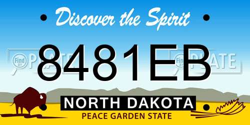 8481EB North Dakota License Plate