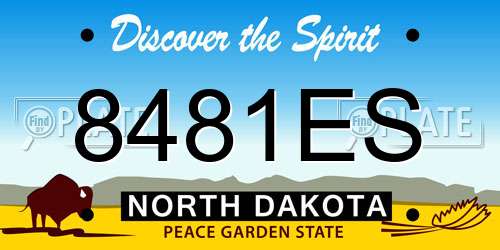 8481ES North Dakota License Plate