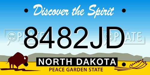 8482JD North Dakota License Plate