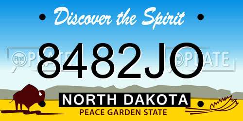 8482JO North Dakota License Plate