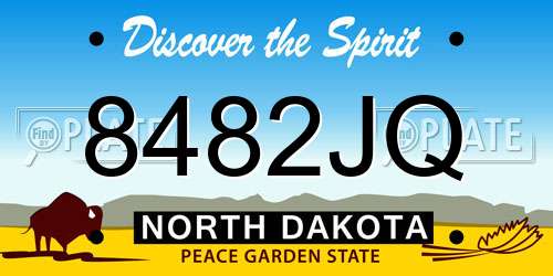 8482JQ North Dakota License Plate