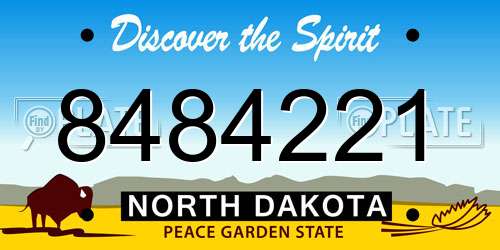 8484221 North Dakota License Plate